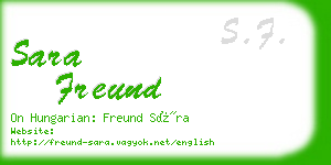 sara freund business card